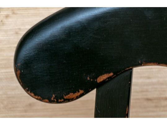 Set Of 8 B & D Rush Seat Country French Dining Chairs With RL Fabric Seat Cushions