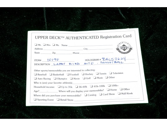 Signed Larry Bird Spaulding Game Sized Basketball