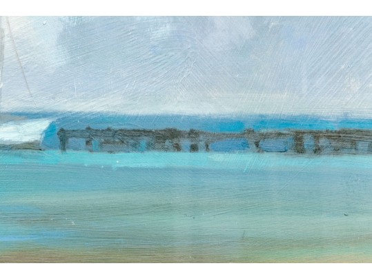 Beautiful Pastel On Paper, Coastal Landscape