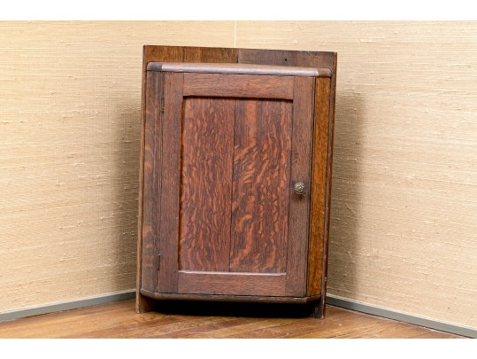 Diminutive Antique Oak Corner Cabinet