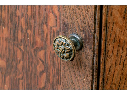 Diminutive Antique Oak Corner Cabinet