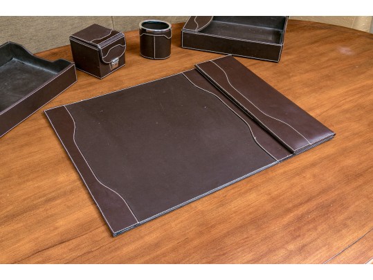 Distinguished 5 Piece Bombay Leather Desk Set