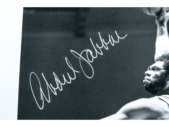Autographed Kareem Abdul Jabar Photo With Stamp On Verso