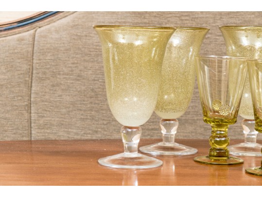 Collection Of 12 Anthropologie Goblets, Including Two Sets Of 6