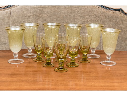 Collection Of 12 Anthropologie Goblets, Including Two Sets Of 6
