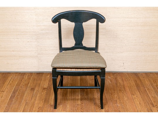 Set Of 8 B & D Rush Seat Country French Dining Chairs With RL Fabric Seat Cushions