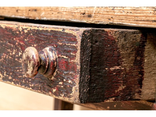 Vintage Oak Single Drawer Console Table