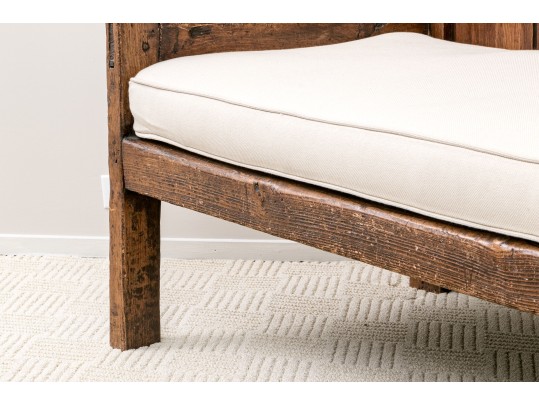 Vintage Spanish Style Bench With Seat Cushion