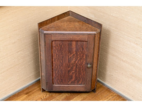 Diminutive Antique Oak Corner Cabinet