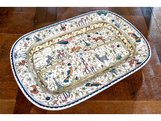 Hand Painted Nazari-Portugal For Williams Sonoma Ceramic Serving Dish