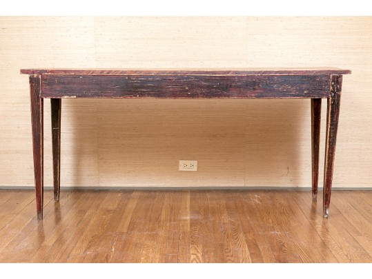 Vintage Oak Single Drawer Console Table