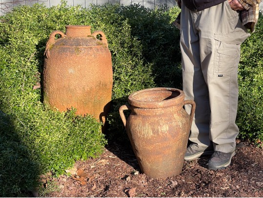 Terracotta And Iron Planters