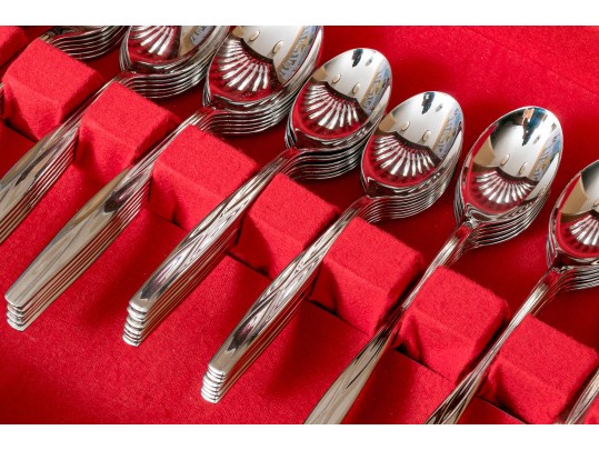 Wm. Rogers MFG. Co. Solid Stainless Steel Flatware Service, With Case