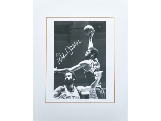 Autographed Kareem Abdul Jabar Photo With Stamp On Verso