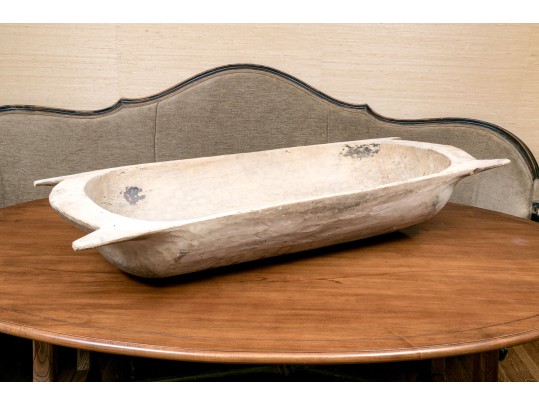 Semi-Antique Carved Wooden Trencher Bowl