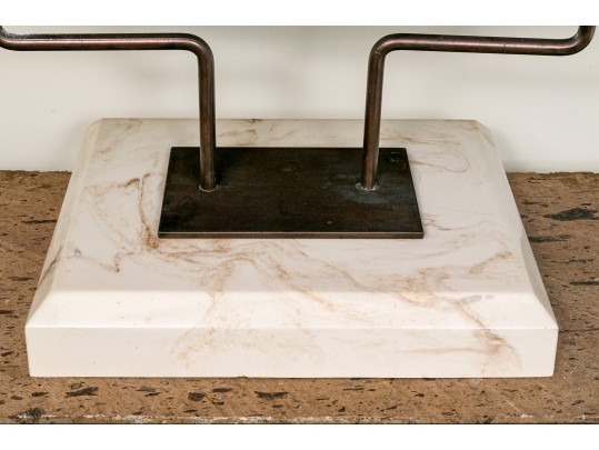 Extraordinary Fossil On An Iron And Marble Stand