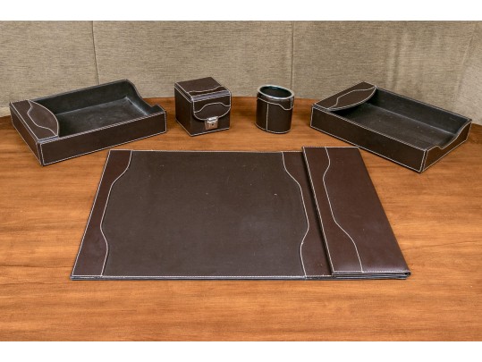 Distinguished 5 Piece Bombay Leather Desk Set