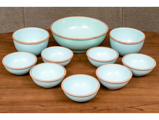 Chic Set Of 10 Glazed Ceramic Bowls