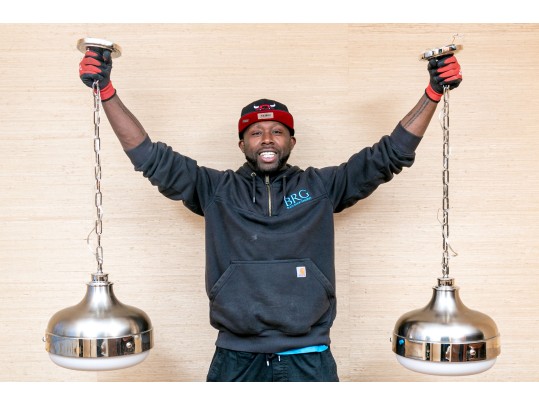 Illuminating Pair Of Polished Nickel Pendant Lights