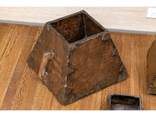 Vintage Collection Of 5 Chinese Rice Buckets And Bowls