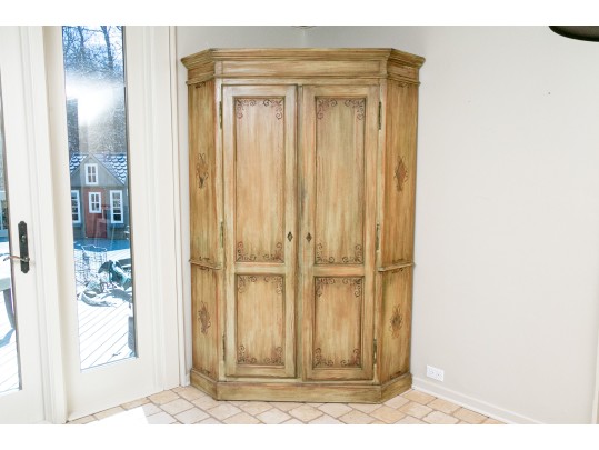 Charming, Provincial Style Corner Cabinet