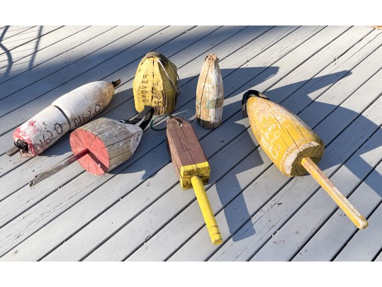 Fantastic Vintage Collection Of Paint Finished Nautical Buoys