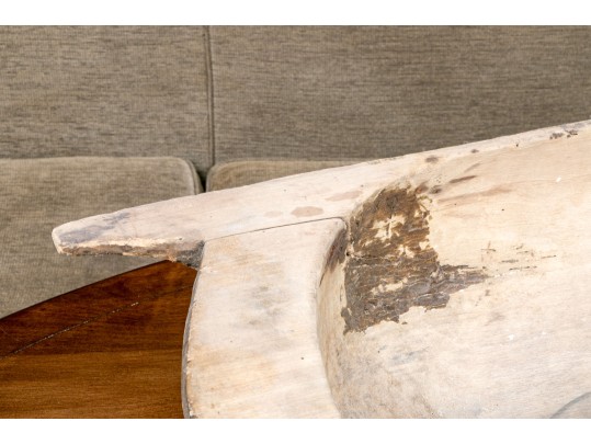 Semi-Antique Carved Wooden Trencher Bowl