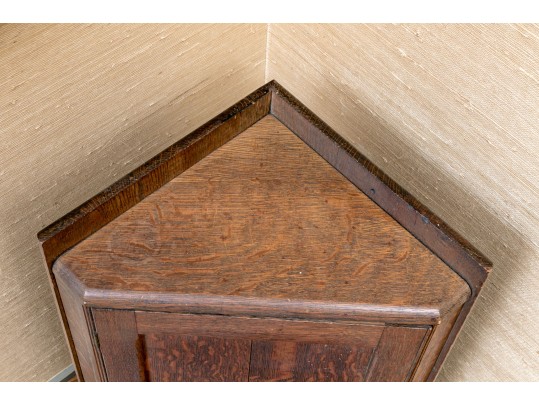 Diminutive Antique Oak Corner Cabinet