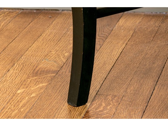 Set Of 8 B & D Rush Seat Country French Dining Chairs With RL Fabric Seat Cushions