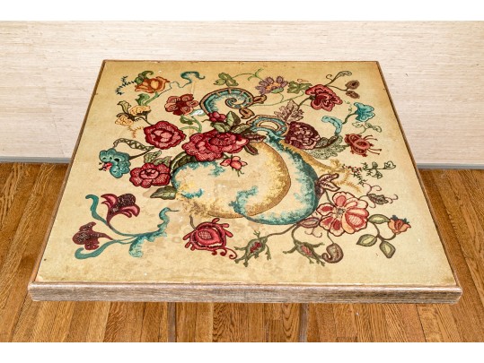 Antique Hand Painted Folding Games Table