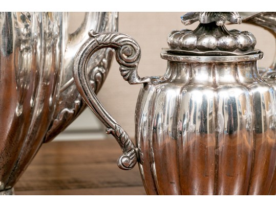 Vintage Three Piece Mexican Sterling Silver Tea Set, 60.72 OZT