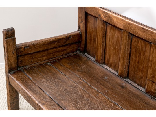 Vintage Spanish Style Bench With Seat Cushion