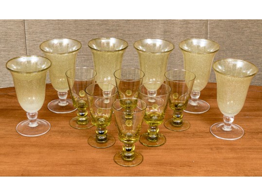 Collection Of 12 Anthropologie Goblets, Including Two Sets Of 6
