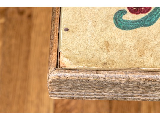 Antique Hand Painted Folding Games Table