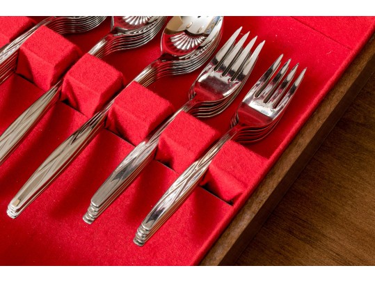 Wm. Rogers MFG. Co. Solid Stainless Steel Flatware Service, With Case