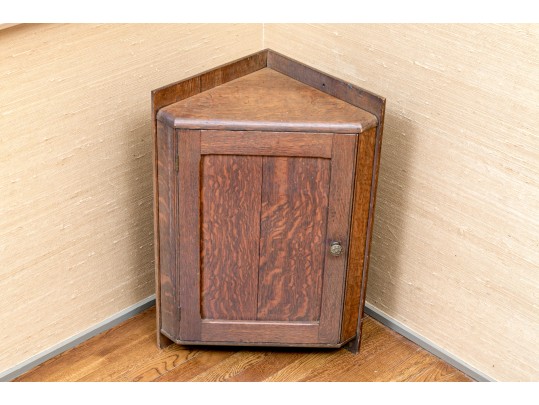 Diminutive Antique Oak Corner Cabinet