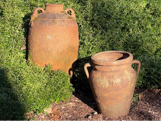 Terracotta And Iron Planters