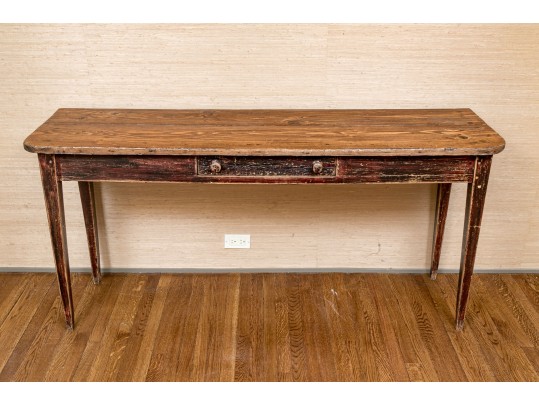 Vintage Oak Single Drawer Console Table