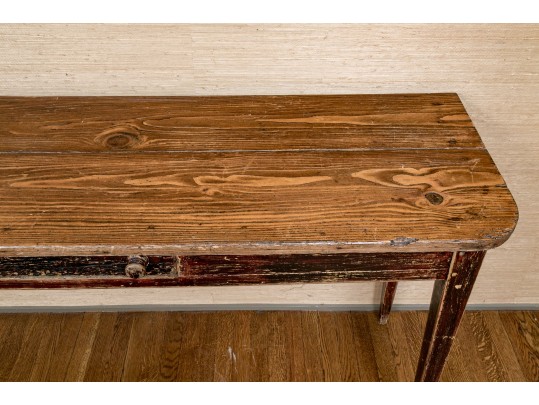 Vintage Oak Single Drawer Console Table