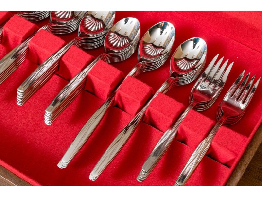 Wm. Rogers MFG. Co. Solid Stainless Steel Flatware Service, With Case