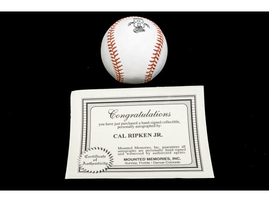 Autographed Cal Ripken, JR. Rawling Baseball