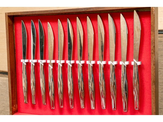 Wm. Rogers MFG. Co. Solid Stainless Steel Flatware Service, With Case