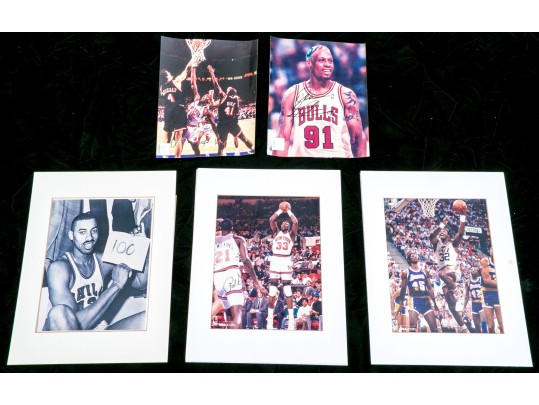 Collection Of 5 Autographed Basketball Photographs 