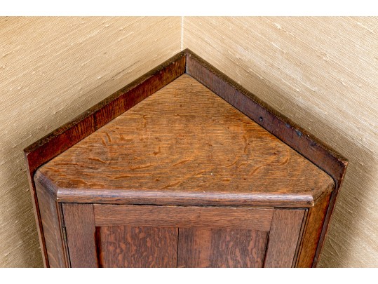 Diminutive Antique Oak Corner Cabinet