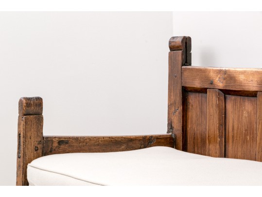 Vintage Spanish Style Bench With Seat Cushion