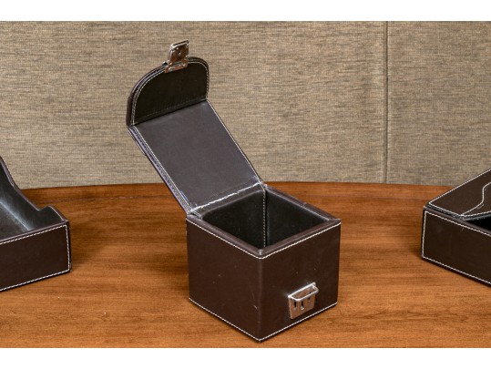 Distinguished 5 Piece Bombay Leather Desk Set