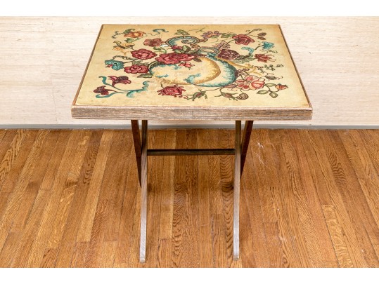 Antique Hand Painted Folding Games Table