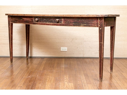 Vintage Oak Single Drawer Console Table