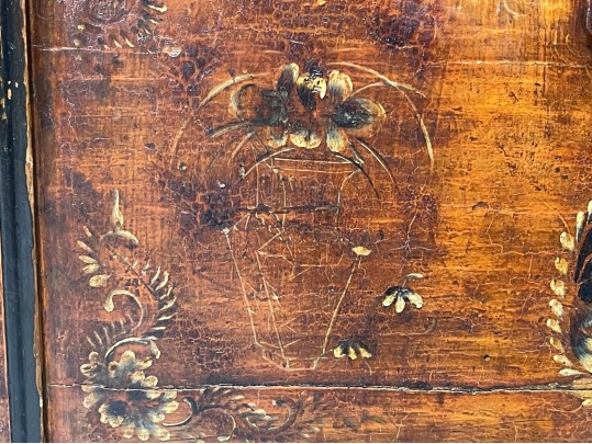 Asian Hand Painted And Carved Wooden Storage Chest