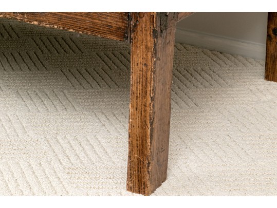 Vintage Spanish Style Bench With Seat Cushion